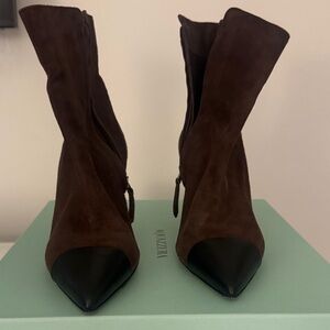 Aquazzura Brown and Black Heeled Boots